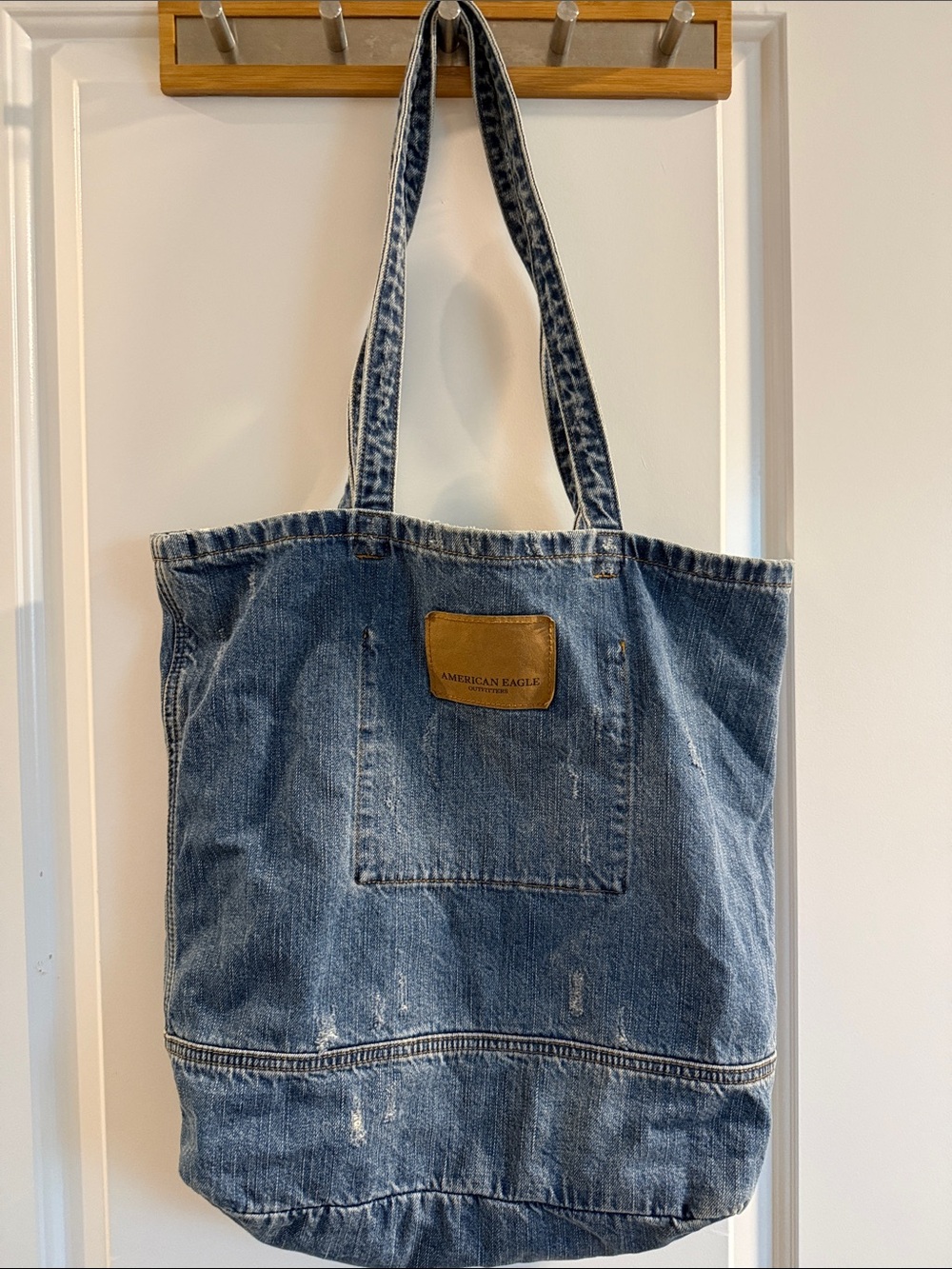 🥳 5 for $25 BUNDLE American Eagle Outfitters Distressed Denim Tote in Blue